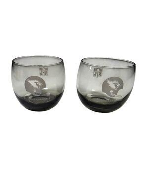 Set of 2 St. Louis Cardinals NFL Smoked Glass Stemless Wine Glass Tumblers 3x3"